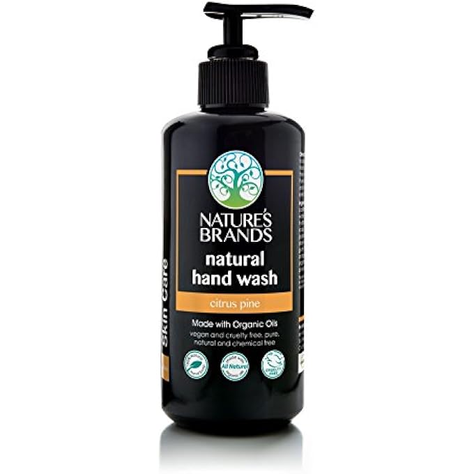 Nature's Brands HERBAL CHOICE MARI NATURAL HAND WASH CITRUS PINE 200ML/ 6.8OZ GLASS BOTTLE PUMP (MADE WITH ORGANIC) - Image 1